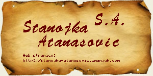 Stanojka Atanasović vizit kartica